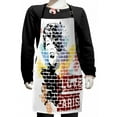 thumbnail image 1 of Paris Kids Apron, I Love Paris Typography and Woman on Street Wall Design Cool Artwork Print, Boys Girls Apron Bib with Adjustable Ties for Cooking Baking Painting, Multicolor, by Ambesonne, 1 of 2