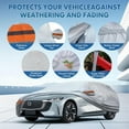 thumbnail image 4 of 6-Layer Full Car Cover is All-Weather Waterproof, Universal in All Seasons, Snow Prevention Rainproof, Acid Rainproof, Sunscreen, Ultraviolet-Proof, Fit MPV 199"-210" Orange Reflective Strip, 4 of 14