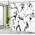 thumbnail image 5 of Ambesonne Sketch Shower Curtain, Various Sports Athletes, 69"Wx84"L, Black White, 5 of 5