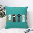 thumbnail image 4 of Pofeuu Cute Cat Paw And Dog Print Double-sided plush pillowcase Square Throw Pillow Covers Pillows Cover for Living Room Bedroom Sofa Couch Cushion Cover（No pillow core）-16"x16", 4 of 7