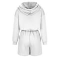 thumbnail image 4 of Wdfiry Shorts Set for Women Two Piece Full Zip Up Hoodie Jacket and Drawstring Shorts Crop Sweatsuits Tracksuits, 4 of 5