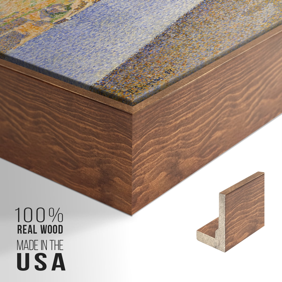 Vintage Landscape-XXXIV By Wexford Home Framed in Walnut Wood Gallery Wrapped Canvas 25 in. x 37 in.