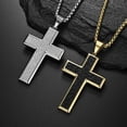 thumbnail image 5 of Simple Luxury Shining Cross 14K Yellow Gold Men Women Necklaces Pendants Chain Punk Trendy Jewelry Creativity Gift, 5 of 6