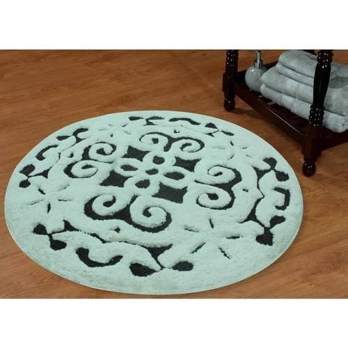 Saffron Fabs Bath Rug, 36" Round, Damask Pattern, Assorted Colors