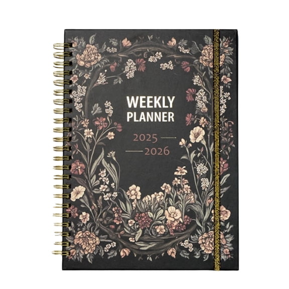 Weekly Planner 18-Month Spiral Bound Agenda with Vintage Floral Hardcover,Weekly and Monthly Layouts for Goal Tracking,To-Do Lists and Notes 1PC