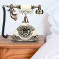 thumbnail image 2 of Teléfono de casa Bling Bling con manecillas europeas de resina blanca, 2 of 9