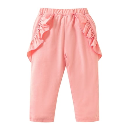

XNHOU Toddler Baby Boys Girls Sweatpants Solid Color Trousers Spring Ruffle Long Leggings Clothing Elastic Waist Jogger Pants 12-18 Months
