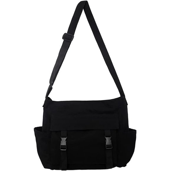 Canvas Messenger Bag Large Hobo Crossbody Bag with Multiple Pockets Canvas Shoulder Tote Bag for Women and Men