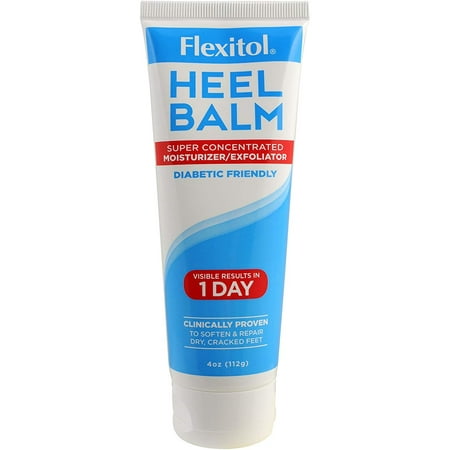 Flexitol Heel Balm 4 Oz Tube, Rich Moisturizing & Exfoliating Foot Cream for Fast Relief of Rough, Dry & Cracked Skin on Heels and Feet. Use Daily or For Pedicures. Safe & Effective for Diabetic
