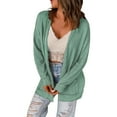 thumbnail image 2 of Idoravan Cardigans for Women Clearance Spring Women's Open Solid Cardigan Pockets Long Sleeve Lightweight Sweater Coat, 2 of 5