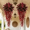 thumbnail image 6 of 31.5" Fuchsia Flowers Artificial Christmas Garland, Purple Hanging Floral Berry Vines for Mantel Staircase, Weather Resistant Plastic Plant Wall Hanging, AKLJWH, 6 of 6