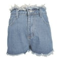 thumbnail image 7 of Laipiong High Waisted Denim Shorts Women Distressed Stretchy Baggy Jean Shorts Hem Casual Short Jeans, 7 of 7
