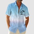 thumbnail image 1 of toraway Fall Clothes Men's T Shirts with Pockets Men Short Sleeved Fashionable Color Gradient Printed Coconut Tree Pattern Men Seaside Beach Shirt XXL, 1 of 3