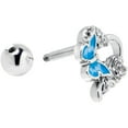 thumbnail image 4 of Body Candy 16G Womens 6mm 316L Stainless Steel Butterfly Rose Blue Mens Cartilage Earring Helix Tragus Jewelry 1/4", 4 of 7