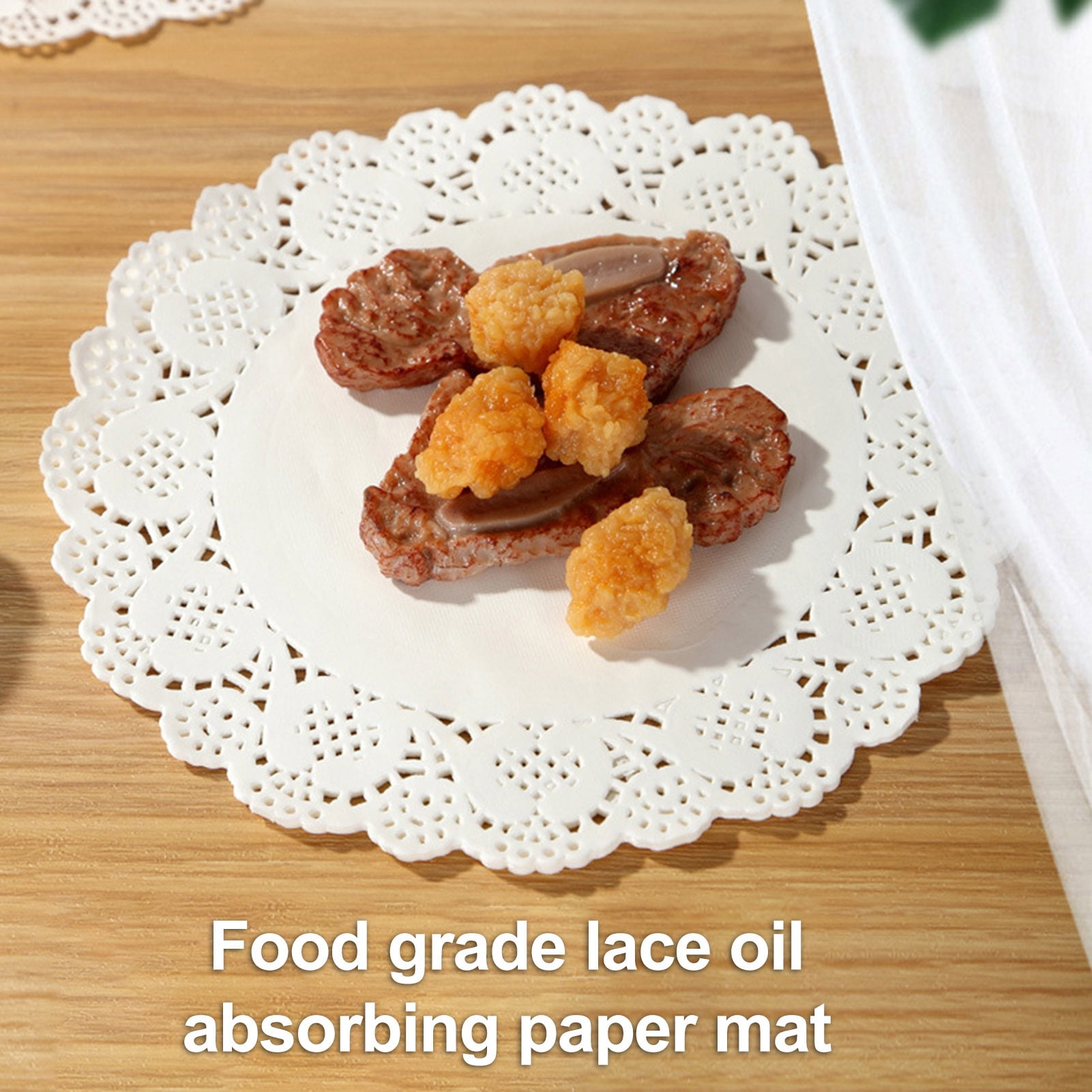 HomeLife 100Pcs Baking Paper Elegant Lace Design Baking Oil Absorbing Paper Disposable Baking Liners for Home Kitchen