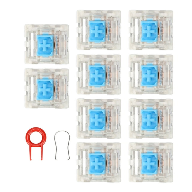 Keyboard 10Pcs Keyboard Switches Blue Switch Exquisite Structure for Replacement DIY Mechanical Switches