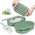 thumbnail image 1 of SHAR 2 Pcs Ice Cube Trays with Ice Bucket, Ice Cube Mold for Freezer, 2 Pcs Trays Making 72 Mini Ice Cubes (2 Pcs x Ice Cube Trays + Ice Bucket + Ice Scoop) (Green), 1 of 5