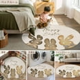 thumbnail image 6 of 3ft Round Rug, Happy Easter Non-Skid Rubber Backing Large Area Rugs - Living Room Bedroom Home Office, Polka Dot Bunny Spring Beige Burlap Indoor Floor Mat Carpets Washable Rug, 6 of 9