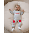 thumbnail image 4 of BemeyourBBs Newborn Valentines Day Outfit Baby Boys Girl Love Jumpsuit Long Sleeve Crewneck Striped Embroidery Romper Onepiece Clothes, 4 of 9