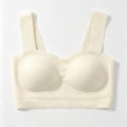 thumbnail image 5 of Nilvkv Sports Bra with Sewn In Pads, Bras for Women, Wireless Fixed Cup Machine Washable Side Support Padded Cami Style Bra White 42BC, 5 of 5