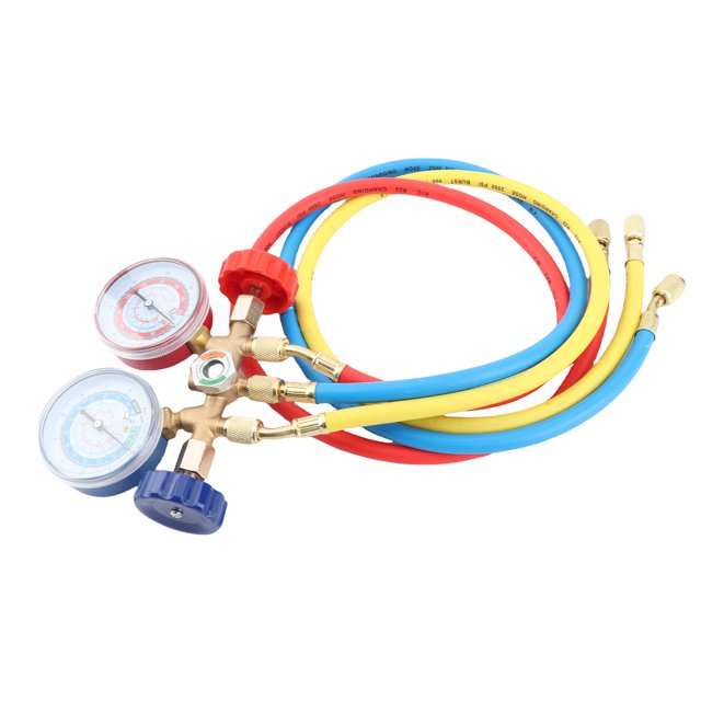 Manomètre Numérique de Réfrigérant, Tuyaux de Recharge de Réfrigérant de Climatisation avec Manomètre pour R12 R22 R404A R134A