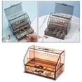 thumbnail image 3 of Expositor de cajas de maquillaje cosmético y almacenamiento de joyas perfecl para tocador color Marrón Transparente, 3 of 6
