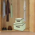thumbnail image 4 of Caja de almacenamiento plegable con tapa (paquete de 2, grande y pequeña) | Organizador de juguetes y armario de tela no tejida | Plegable para un fácil almacenamiento | Organización del hogar, la, 4 of 6