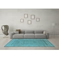 thumbnail image 3 of Ahgly Company Indoor Square Oriental Light Blue Traditional Area Rugs, 7' Square, 3 of 4