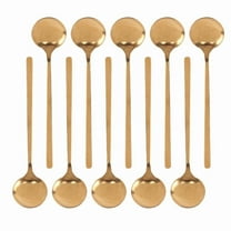 Stainless Steel 10 Pcs Espresso Spoons Teaspoons for Coffee Sugar Dessert Cake Ice Cream Soup Antipasto (Gold)