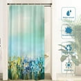thumbnail image 3 of Blue Plant Art Decor Shower Curtain,Green Abstract Flowers Bathroom Decor Polyester Fiber Plastic Rings Quick-Drying Waterproof for Bathtubs/Bathroom, 72x36 inches, 3 of 6