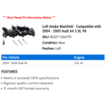 thumbnail image 2 of Left Intake Manifold - Compatible with 2004 - 2005 Audi A4 3.0L V6, 2 of 2