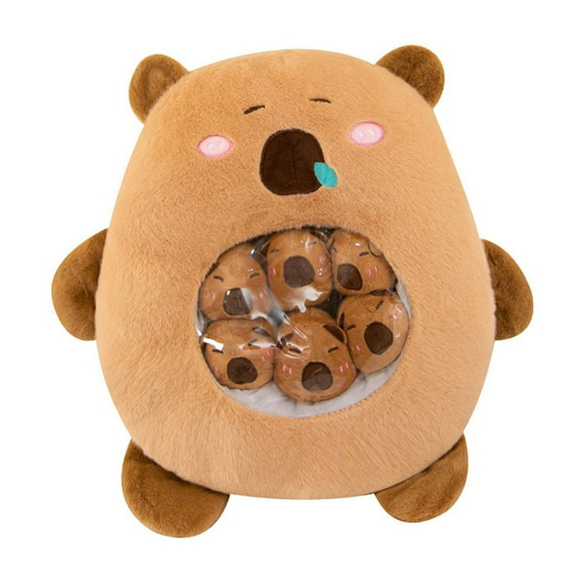 Peluche de carpincho, animal de peluche de carpincho para acurrucarse, cómodo y de dibujos animados. marrón