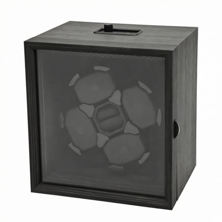 yotijay 4 Watch Winder Wooden Automatic Watch Winder Box Ebony-Grain for Nightstand, Men