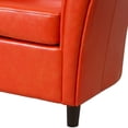thumbnail image 4 of GDF Studio Gabriel Contemporary Bonded Leather Tub Club Chair, Orange and Dark Brown, 4 of 8
