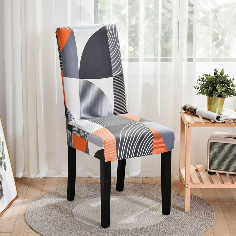 NUZYZ Stretch Chair Cover Polyester Geometric Pattern Universal Chair Case  for Daily Use 