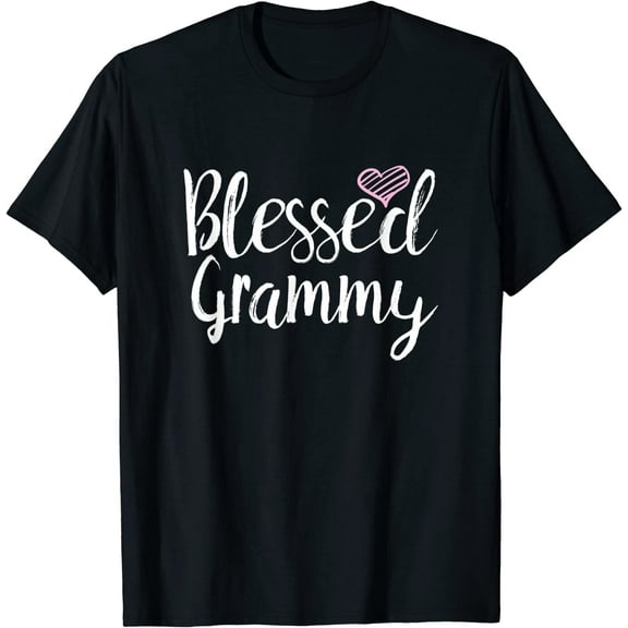 Blessed Grammy T-Shirt - grandma gifts Casual Short Sleeve Round Neck Tops