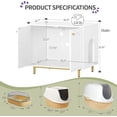 thumbnail image 3 of Cat Litter Box Enclosure Cabinet,Table Indoor Cat House for Living Room,White Gold, 3 of 9