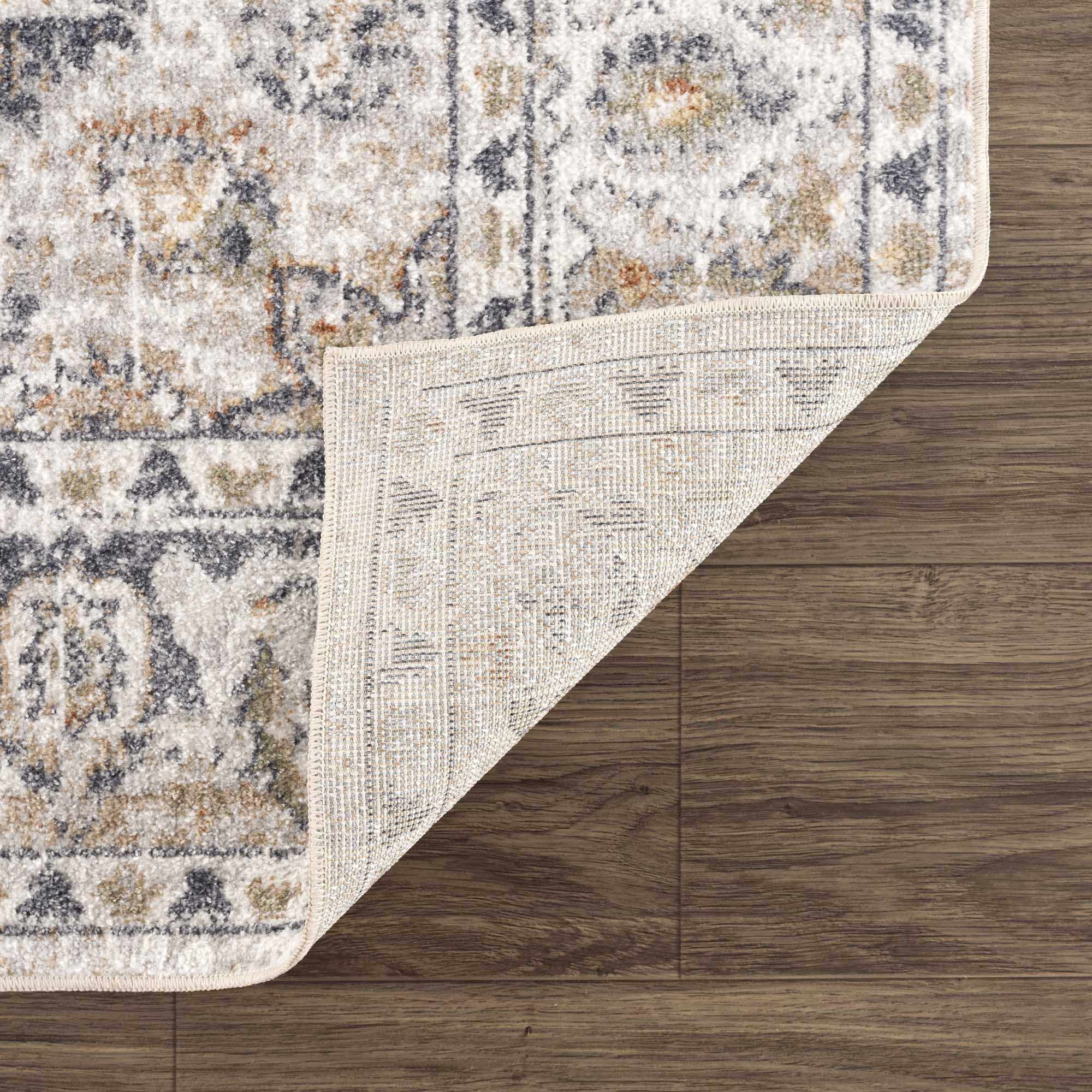 Hauteloom Hiti Hallway, Kitchen Washable Runner Rug - Traditional Oriental Medallion Carpet - Brown, Beige, Cream, Gray - 2'7" x 7'3"