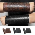 thumbnail image 2 of Knight Wristbands Vintage Wrist Bracers with Embossed Wolf Head Pattern Men Cosplay Adjustable Bracer Halloween Supplies, 2 of 4