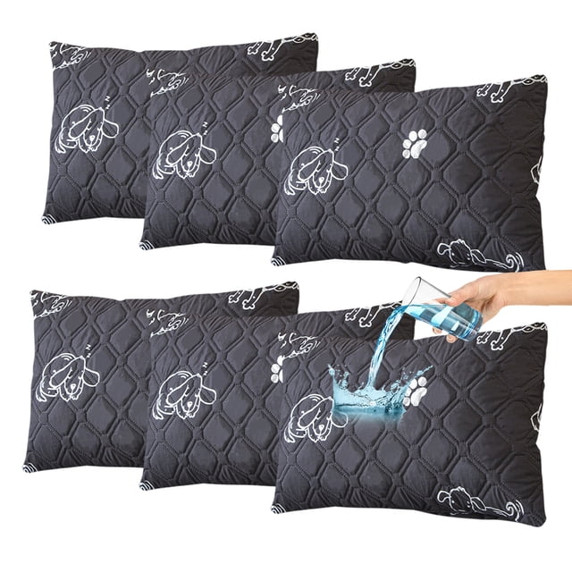 Amorosa 6 Piezas Fundas de Almohadas Impermeable de Triple Capa Funda de Almohada Sofá Transpirable Protector de AlmohadaI Lavable Máquina para Hogar Hotel Dibujos Animados Estándar-50*80cm