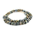 thumbnail image 3 of The Bead Chest Painted African Krobo Beads - Full Strand of Ghanaian Tribal Glass Beads for Necklace or Jewelry Making (Black Medley), 3 of 3