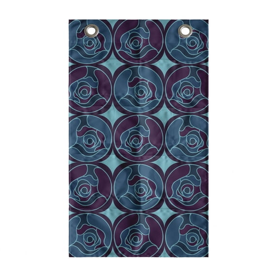 Floral Hanging Pocket Organizer, Overview of Digitally Generated Roses Art Nouveau, Printed Polyester Storage Bag with Pockets, 21" x 31", Aqua Dark Purple
