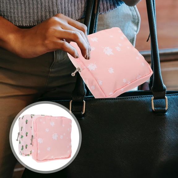 Luxshiny Portable Pad Pouch with Cotton Fabric, Multipurpose Storage Bag, Assorted Colors, 2 Pieces