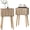 Natural, variant on Nightstand Set of 2, Mid- Century Small Side End Table with Arced Door, Bedside Tables with Solid Wood Legs for Bedroom, Living Room