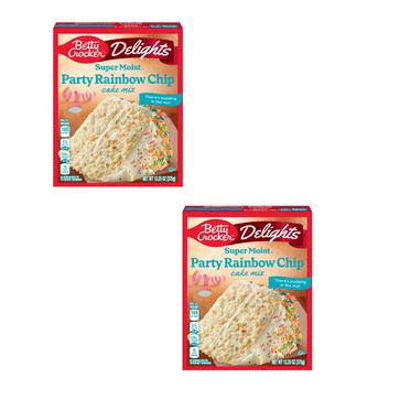 Betty Crocker Super Moist Party Rainbow Chip Cake Mix, 13.25 oz - Pack of 2