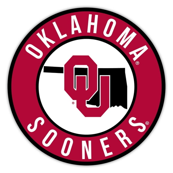Oklahoma Sooners 12" State Circle Sign