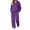Dark Purple, variant on JIAYUE Women 2 Piece Set Solid Color Long Sleeve Hoodies With Jogger Pants Outfit for Party Wear