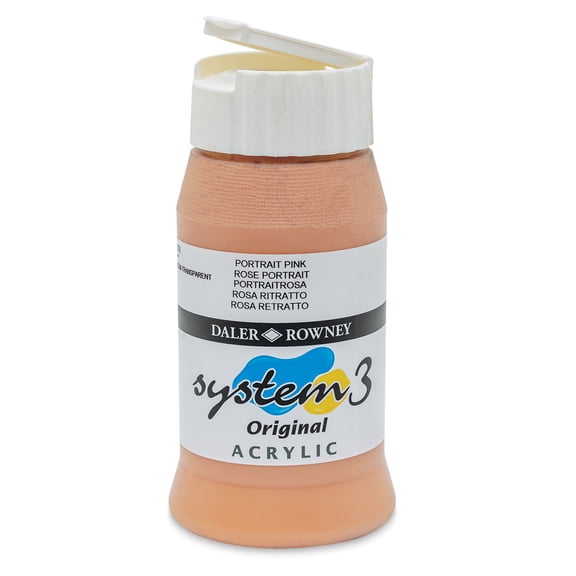 Daler-Rowney System3 Acrylic - Peach Pink, 500 ml bottle