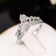 thumbnail image 4 of K-KED Elegant Women Wedding Crown Ring 925 Silver Filled Delicate Jewelry Party Ring Sz 6-10-8, 4 of 6