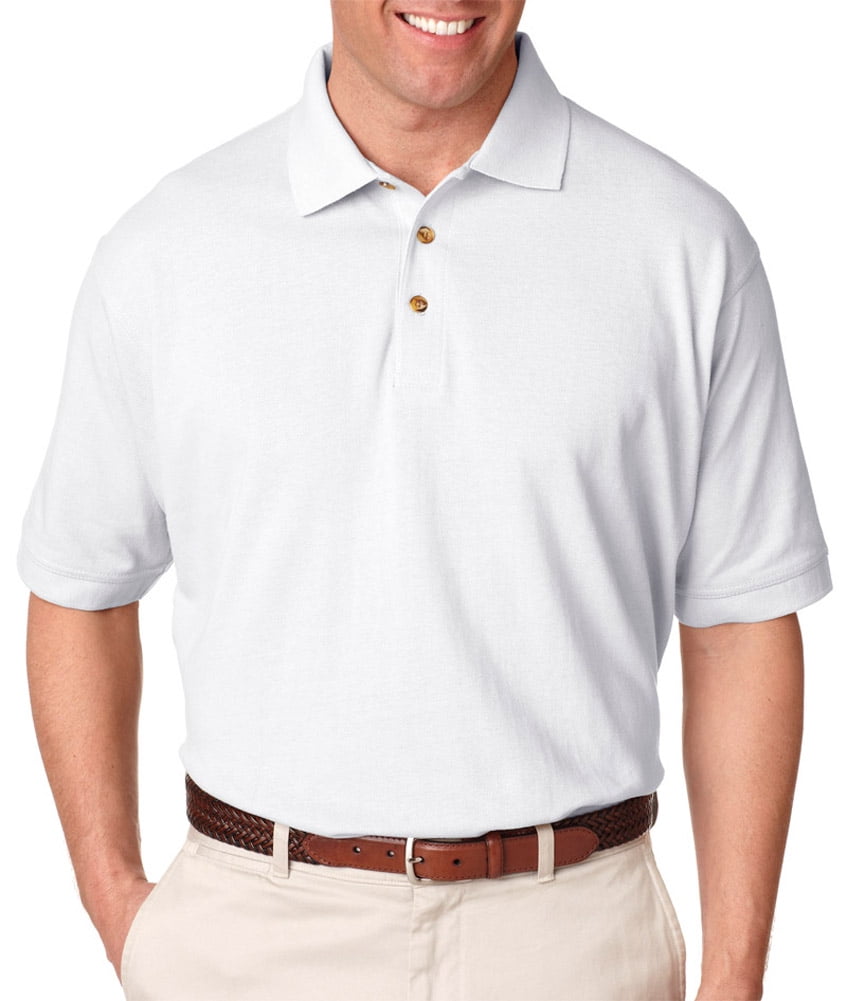 UltraClub - UltraClub 8535 Men's Classic Polo Shirt -White-3X-Large - Walmart.com - Walmart.com